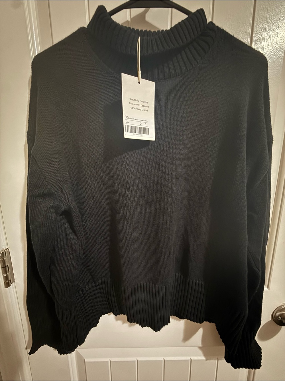 Everlane Black Ribbed Turtleneck Sweater M